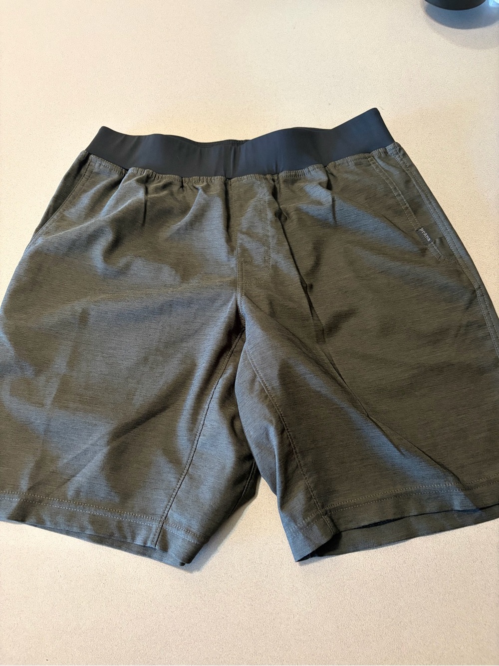 Prana Men's Athletic Shorts in Olive with Black Waistband